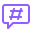 Icono de comunicación y hashtags